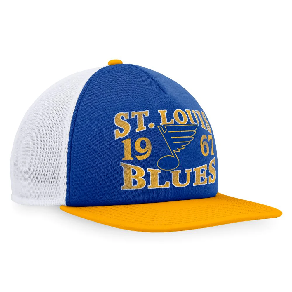 ST. LOUIS BLUES FANATICS 1967 FOAM MESH SNAPBACK - ROYAL/WHITE - Image 3