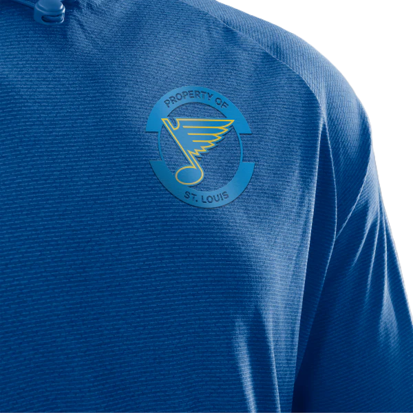 ST. LOUIS BLUES FANATICS AUTHENTIC PRO PROPERTY OF HOODIE - BLUE - Image 4