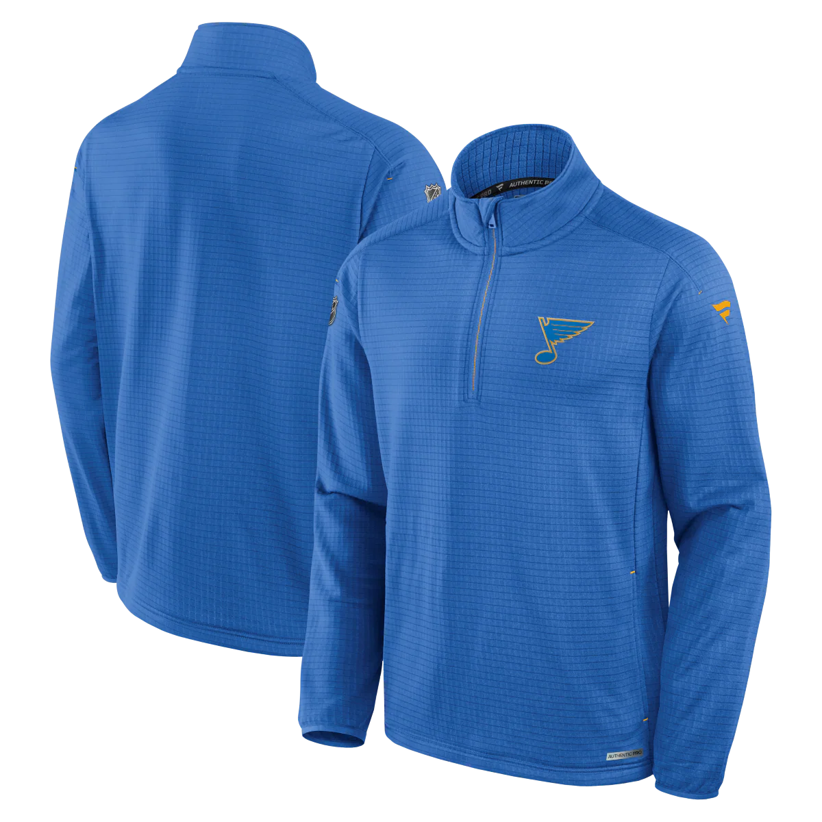 ST. LOUIS BLUES FANATICS AUTHENTIC PRO RINK HERITAGE Q-ZIP - AIR FORCE BLUE - Image 3