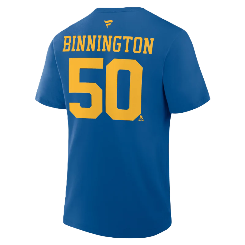 ST. LOUIS BLUES FANATICS BINNINGTON NAME AND NUMBER TEE - BLUE - Image 3