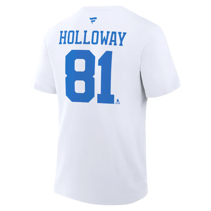 ST. LOUIS BLUES FANATICS HOLLOWAY NAME AND NUMBER TEE - WHITE - Image 3