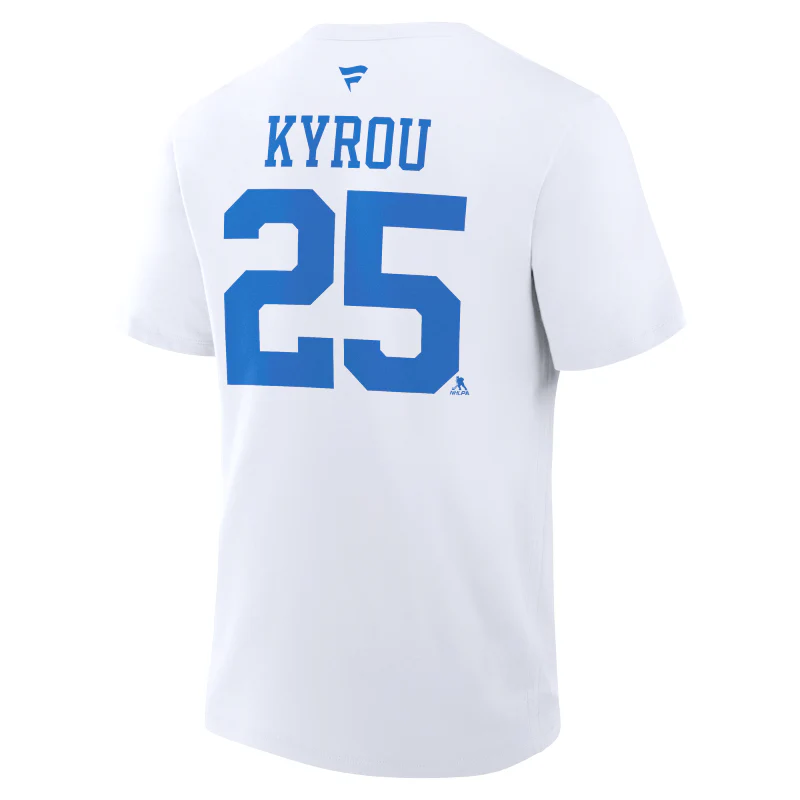 ST. LOUIS BLUES FANATICS KYROU NAME AND NUMBER TEE - WHITE - Image 3