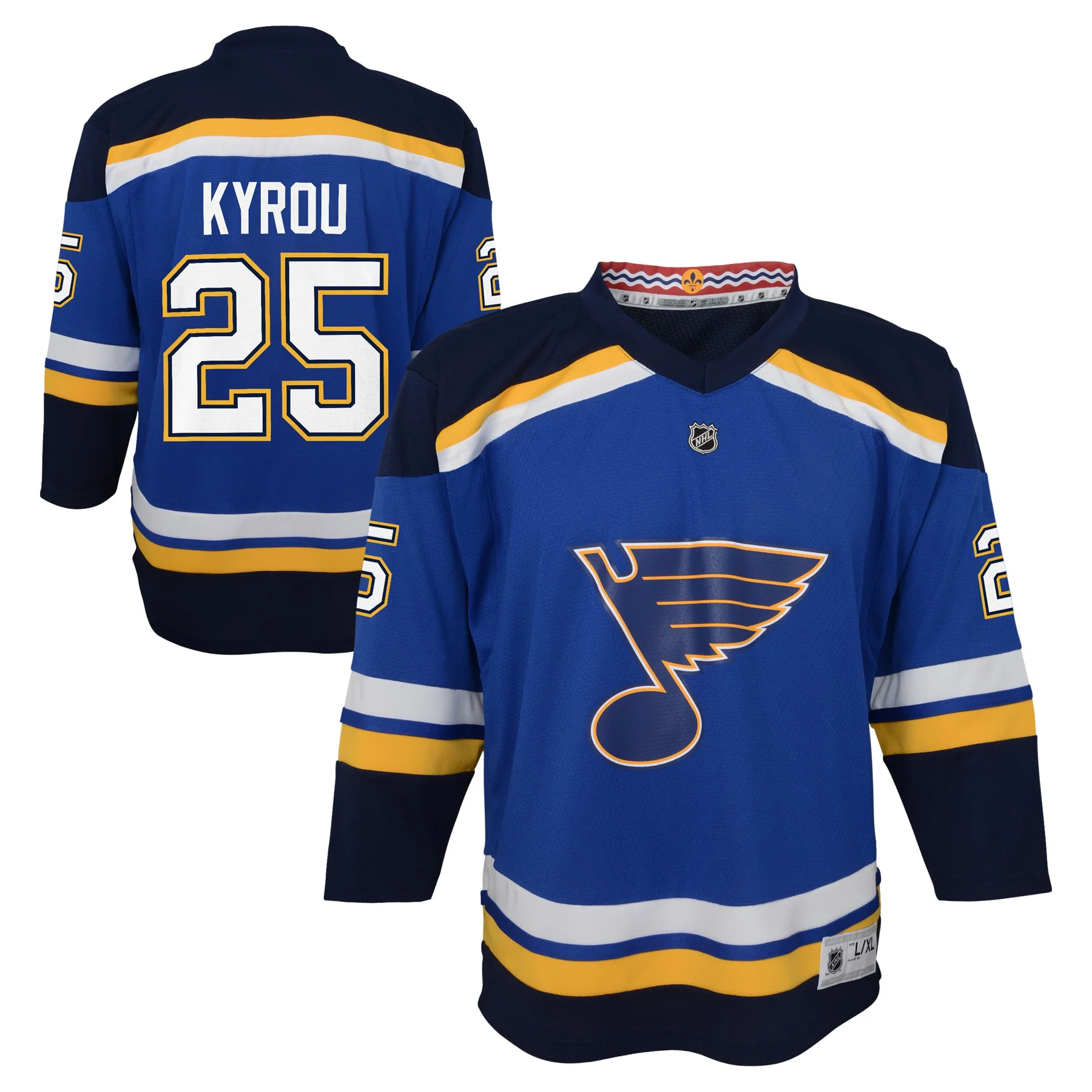 ST. LOUIS BLUES OUTERSTUFF YOUTH KYROU #25 ALTERNATE REPLICA JERSEY - ROYAL - Image 3